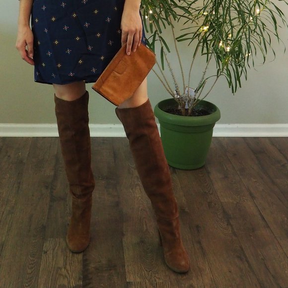 Vintage Leather Clutch Tan Small Purse Evening - Picture 4 of 16